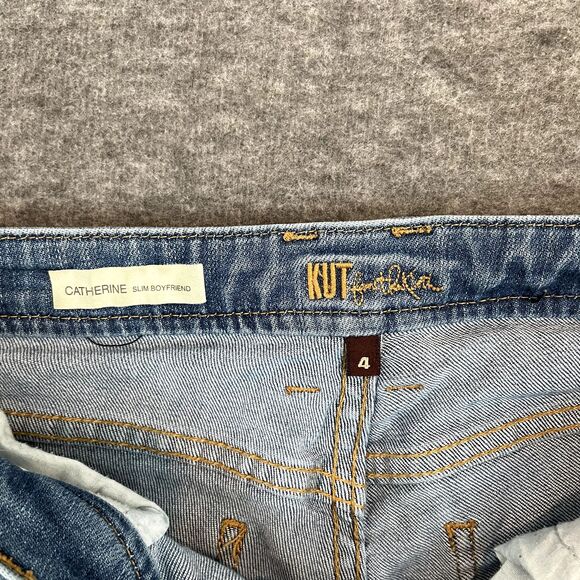 KUT From The Kloth Jeans Womens Sz 4 Catherine Boyfriend Med Wash Altered-Shorts - Picture 7 of 13
